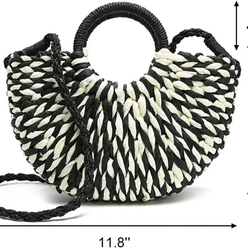 Women Straw Tote Bag Boho Crossbody Shoulder Handbag Beach Elegant Unique